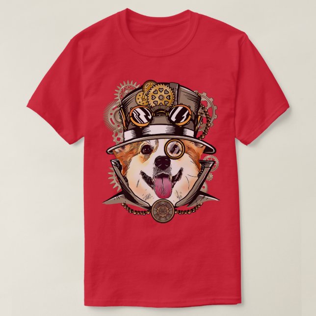 Corgi Dog Mediaeval Victorian Gothic Steampunk238 T-Shirt (Design Front)