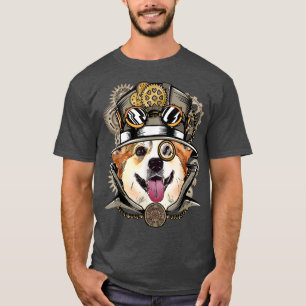 Corgi Dog Mediaeval Victorian Gothic Steampunk  T-Shirt