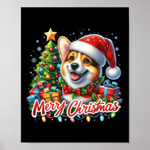 Corgi Dog Merry Christmas Corgmas Matching Christm Poster