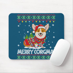Corgi Dog Merry Corgmas Santa Corgi Ugly Christmas Mouse Mat