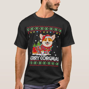 Corgi Dog Merry Corgmas Santa Corgi Ugly Christmas T-Shirt