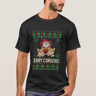 Corgi Dog Merry Corgmas Santa Corgi Ugly Christmas T-Shirt