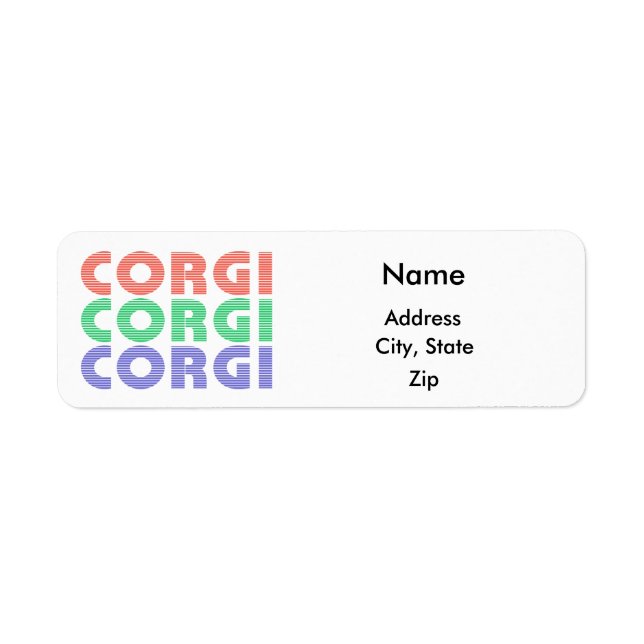 Corgi Dog Modern Colourful Text (Front)