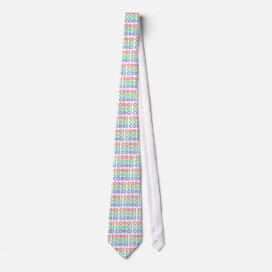 Corgi Dog Modern Colourful Text Tie