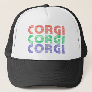 Corgi Dog Modern Colourful Text Trucker Hat