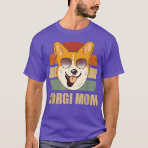 Corgi Dog Mom Vintage Retro Sunset Cute Design Mot T-Shirt