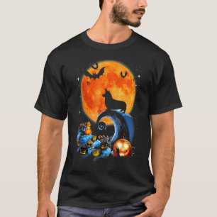 Corgi Dog Moon Pumpkin Halloween Costume 2 T-Shirt
