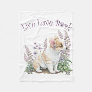 Corgi Dog Mum Floral Fleece Blanket