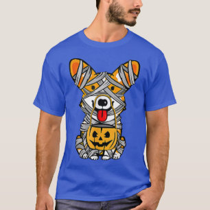 Corgi Dog Mummy Halloween Costume Dog Lovers Pumpk T-Shirt