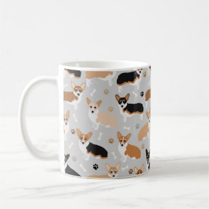 Corgi Dog Paws and Bones Coffee Mug