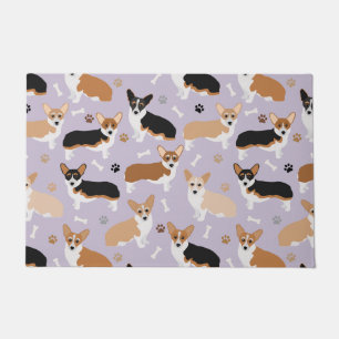Corgi Dog Paws and Bones Doormat
