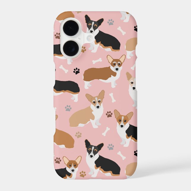 Corgi Dog Paws and Bones iPhone Case (Back)