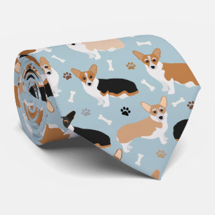 Corgi Dog Paws and Bones Tie