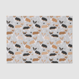 Corgi Dog Paws and Bones Tissue Paper