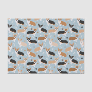 Corgi Dog Paws and Bones Tissue Paper