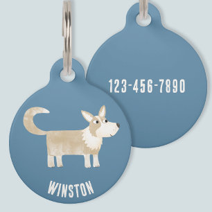 Corgi Dog Personalised Pet Tag