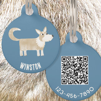 Corgi Dog Personalised QR Code Pet Tag