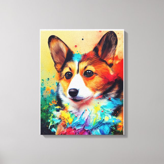 Corgi Dog Pet Cute Adorable Animal Companion Canvas Print (Front)