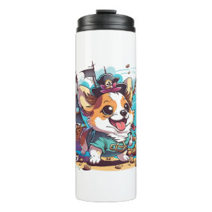 Corgi Dog Pirate Thermal Tumbler