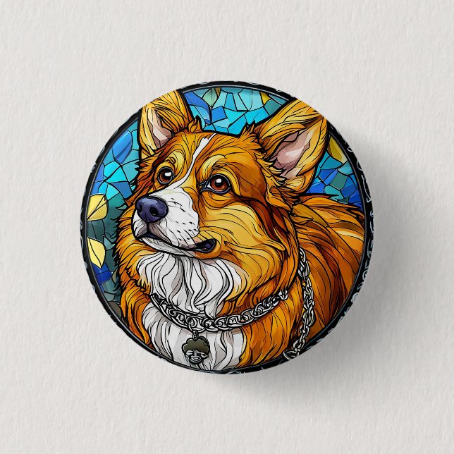 Corgi Dog Portrait 3 Cm Round Badge (Front)