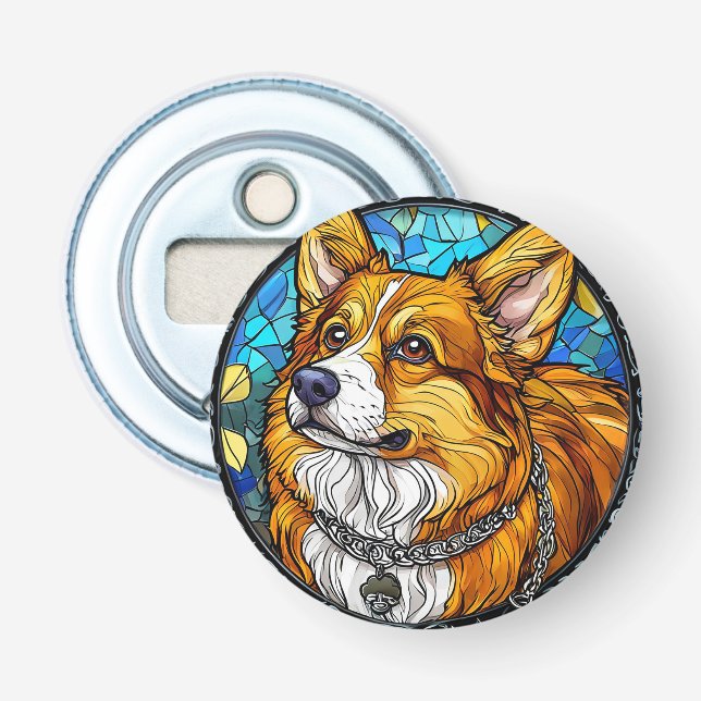 Corgi Dog Portrait Bottle Opener (Front)