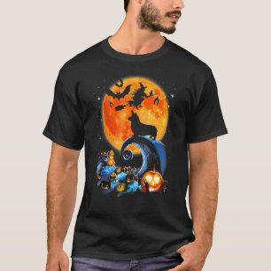 Corgi Dog Pumpkin Moon Night Halloween Costume T-Shirt