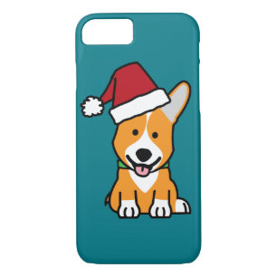 Corgi dog puppy Pembroke Welsh Christmas Santa hat iPhone 8/7 Case