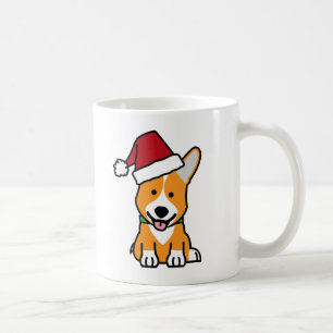 Corgi dog puppy Pembroke Welsh Christmas Santa hat Coffee Mug