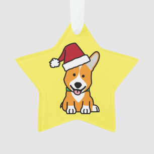 Corgi dog puppy Pembroke Welsh Christmas Santa hat Ornament