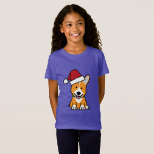 Corgi dog puppy Pembroke Welsh Christmas Santa hat T-Shirt
