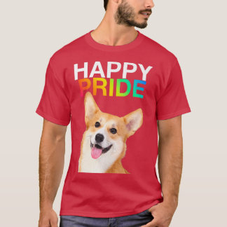 Corgi Dog Puppy Pup Gay Pride Lgbtq Rainbow Queer  T-Shirt