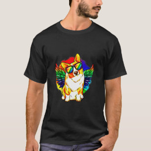 Corgi Dog Rainbow Pride  T-Shirt