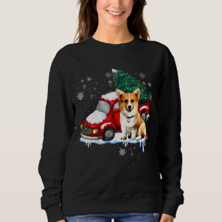 Corgi Dog Red Truck Christmas Pajama Long Sweatshirt