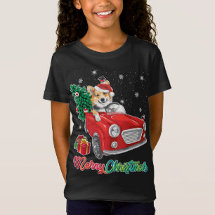 Corgi Dog Red Truck Christmas Pajama T-Shirt