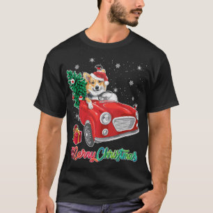 Corgi Dog Red Truck Christmas Pajama T-Shirt