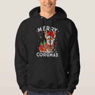 Corgi Dog Reindeer Merry Corgmas Santa Corgi Chris Hoodie