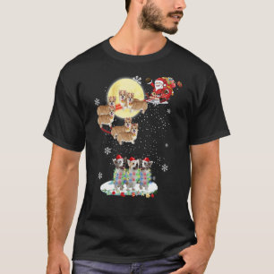 Corgi Dog Reindeer Santa Claus Christmas Xmas Paja T-Shirt