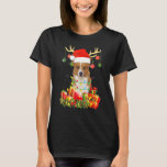 Corgi Dog Reindeer Santa Hat Christmas Light Xmas T-Shirt<br><div class="desc">Corgi Dog Reindeer Santa Hat Christmas Light Xmas</div>