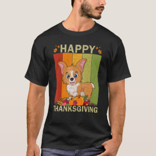 Corgi Dog Retro Graphic Family Matching Thanksgi T-Shirt