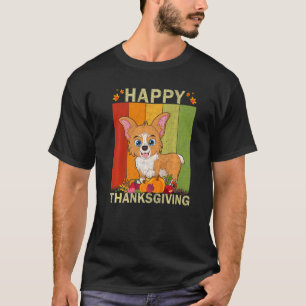 Corgi Dog  Retro Graphic Family Matching Thanksgiv T-Shirt
