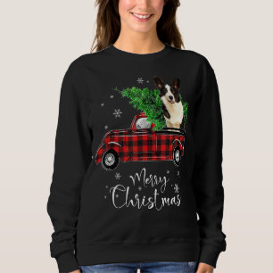 Corgi Dog Ride Red Truck Christmas Pajama Dog Sweatshirt