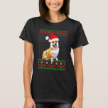 Corgi Dog Santa Hat Xmas Ugly Christmas T-Shirt<br><div class="desc">Corgi Dog Santa Hat Xmas Ugly Christmas</div>