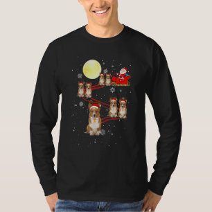 Corgi Dog Santa Sleigh Reindeer Christmas Xmas T-Shirt
