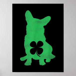 Corgi Dog Shamrock Irish Saint Patricks Day Poster