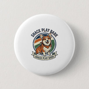 Corgi Dog Shirt Funny Vintage Engraving Pet Lover 6 Cm Round Badge