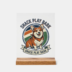 Corgi Dog Shirt Funny Vintage Engraving Pet Lover Acrylic Sign