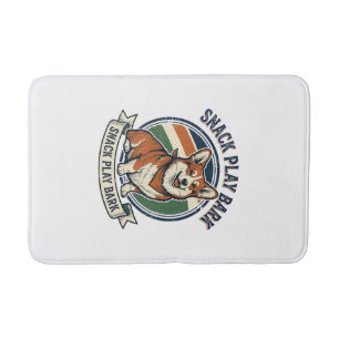 Corgi Dog Shirt Funny Vintage Engraving Pet Lover Bath Mat