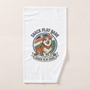 Corgi Dog Shirt Funny Vintage Engraving Pet Lover Hand Towel