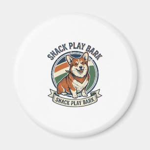 Corgi Dog Shirt Funny Vintage Engraving Pet Lover Magnet
