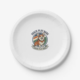 Corgi Dog Shirt Funny Vintage Engraving Pet Lover Paper Plate